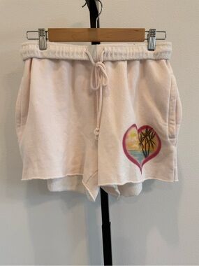 Boys Lie Spring Fever Pale Pink Heart Palm-Graphic Shorts Med Summer Casual